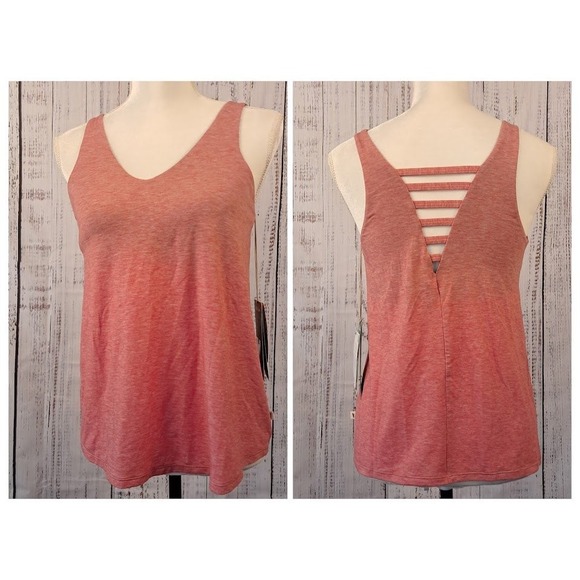 NWT TOAD&CO XS Swifty Strappy Tank Top Guava Heather Athletic Built-In Bra - Picture 1 of 10